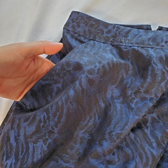 Miss Sixty Brocade Tulip Wrap Skirt Blue Black Animal Print - Picture 5 of 12